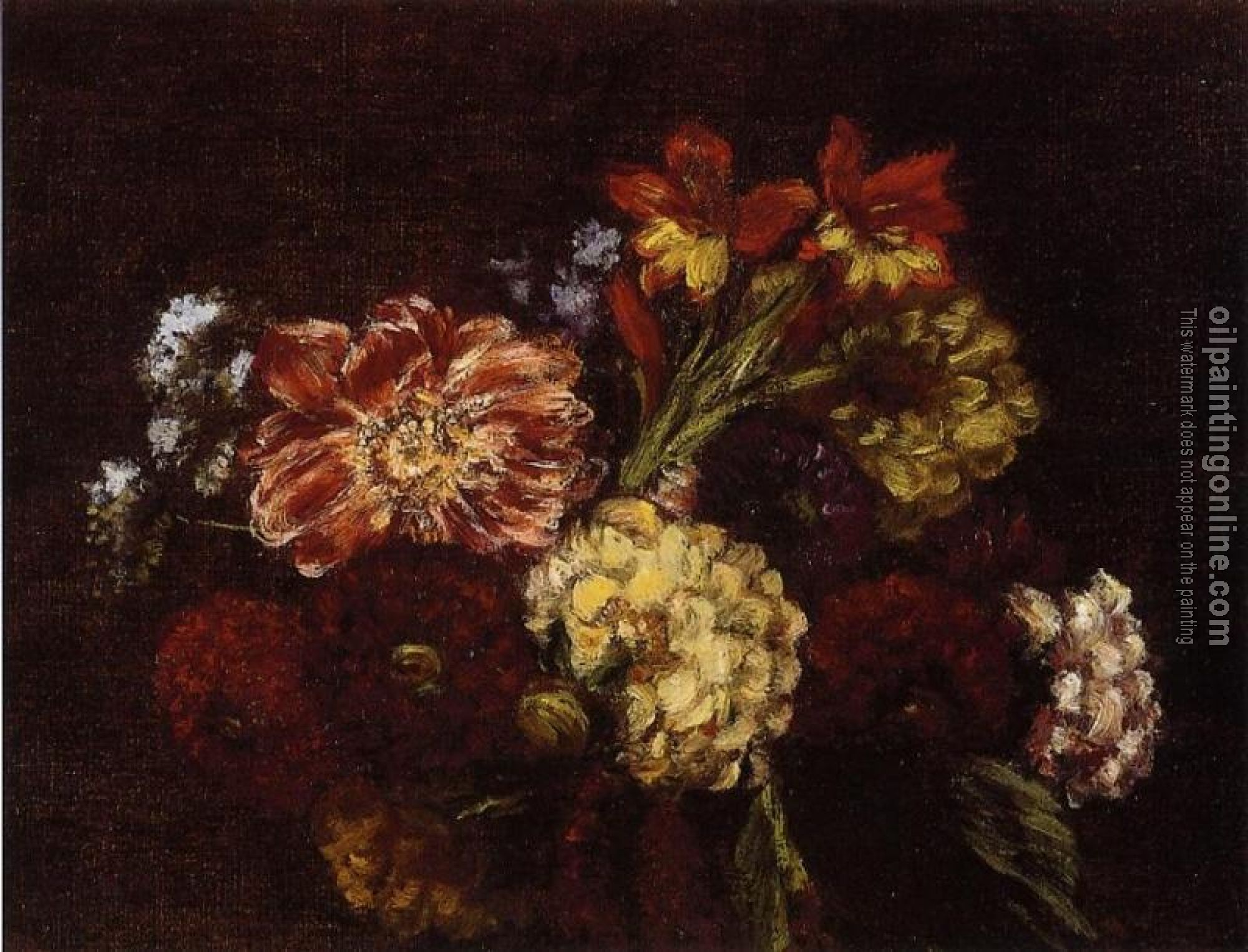 Fantin-Latour, Henri - Flowers Dahlias and Gladiolas